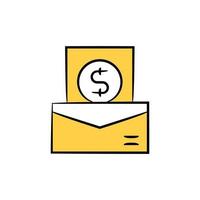 icono de salario en dólares ilustración de tema amarillo vector