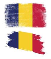 Chad flag with grunge texture vector