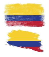 Colombia flag with grunge texture vector