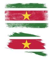 Suriname flag with grunge texture vector