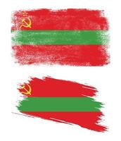 bandera transnistria con textura grunge vector