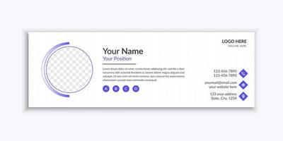 Purple Circle shapes flat email signature and email footer template vector