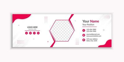 Simple and clean email signature and email footer template vector