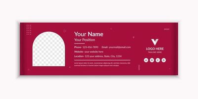 Corporate flat email signature and email footer template layout vector