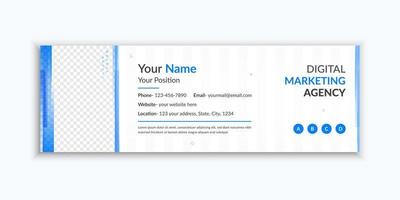 Office flat email signature and email footer template design vector