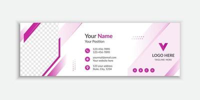 Email signature and email footer template layout vector