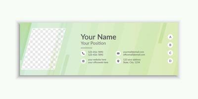 Flat company email signature and email footer template vector