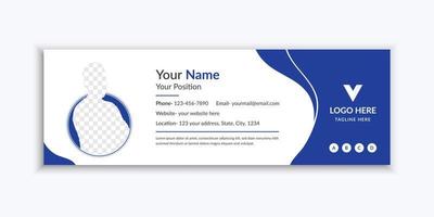 Personal unique email signature and email footer template vector
