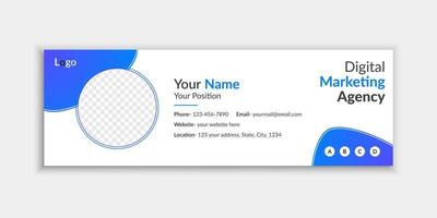 Creative gradient email signature and email footer template vector