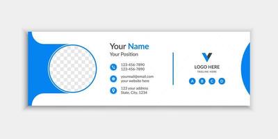 Minimal email signature and email footer template layout vector