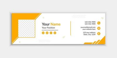 Creative yellow email signature and email footer template vector