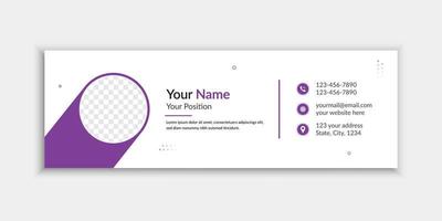 Minimal flat email signature and email footer template vector