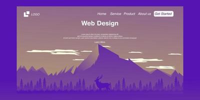 landing page for nature theme premium vector web