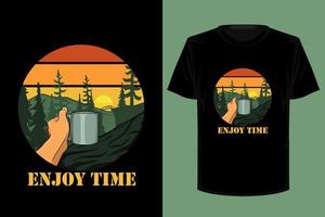 Enjoy time retro vintage t shirt design vector