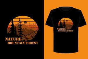 naturaleza montaña bosque retro vintage camiseta diseño vector