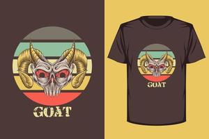 Goat retro vintage t shirt design vector