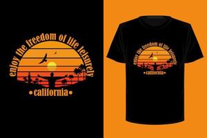 diseño de camiseta vintage retro de california vector