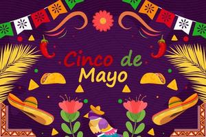 Flat Cinco De Mayo celebration festival background
