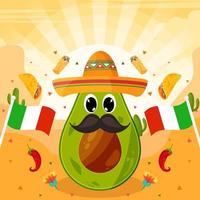 Flat Cinco De Mayo holiday with particle element background vector