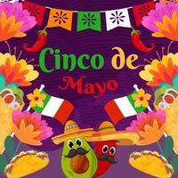 Background flat Cinco De Mayo festival vector