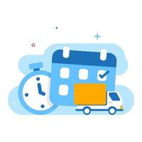 Fast, on time delivery concept illustration flat design vector eps10. modern graphic element for landing page, empty state ui, infographic, icon