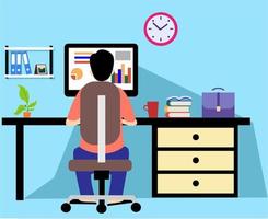 flat vector design work comfortable from home