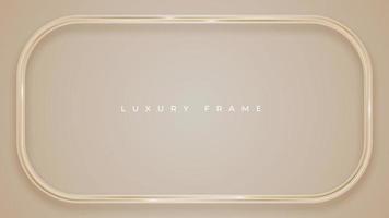 frame with golden lines decoration. luxury border with shadow. minimalist space for text. vector illustration