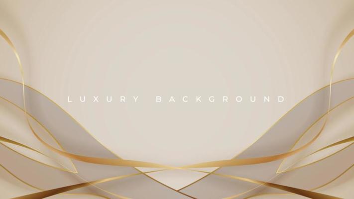 abstract luxury golden lines background with wave elements. Realistic premium 3d modern concept. vector illustration