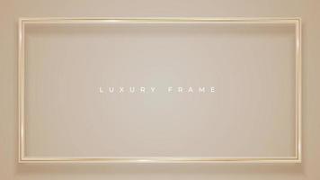 rectangle frame with golden lines decoration. luxury border with shadow. minimalist space for text. vector illustration