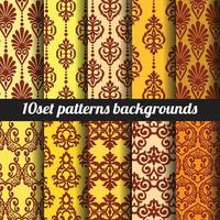 damask backgrounds set vector