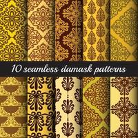 damask backgrounds set vector