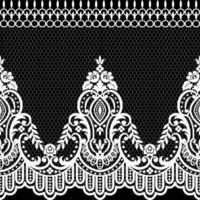 Lace seamless pattern with flowers vector