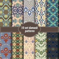 damask backgrounds set vector