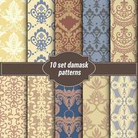 damask backgrounds set vector