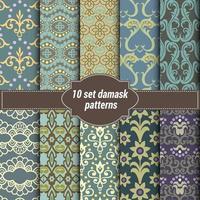 damask backgrounds set vector