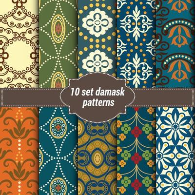 damask backgrounds set