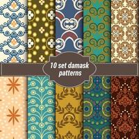 damask backgrounds set vector