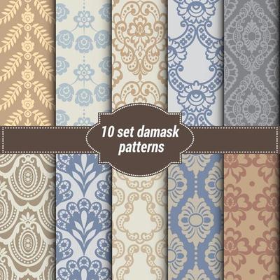 damask backgrounds set