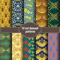 damask backgrounds set vector