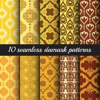 damask backgrounds set vector