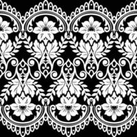 Lace seamless pattern with flowers vector