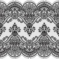 Lace seamless pattern with flowers vector