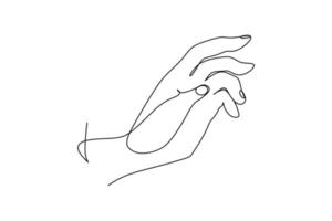 Continuous single non-painted hand line drawn from the hand picture silhouette. Line art. Hand drawn style vector illustration