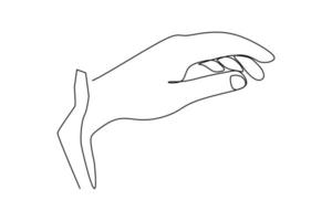 Wrist Palm gesture. Different position of the fingers. Sign and symbol of hand gestures. Single continuous drawing line. Hand drawn style art doodle isolated on white background vector