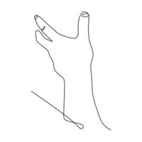 Wrist hand gesture Single line drawing of hand. Sign and symbol of hand gestures. Single continuous line drawing. Hand drawn style art doodle isolated on white background illustration vector