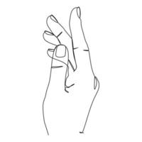 Hands gesture continuous line drawing design. Sign or symbol of hand gestures. One line draw of hand drawn style art doodle isolated on white background for family concept vector