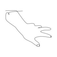 Wrist hand gesture Single line drawing. Sign and symbol of hand gestures. Single continuous line drawing. Hand drawn style art doodle isolated on white background illustration vector