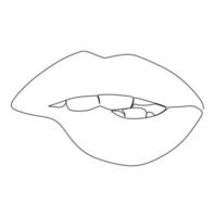 Continuous one line drawing of  sexy woman's lips. Vector illustration modern single line draw for poster or wall decoration and beauty promotion media