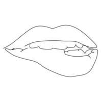 dibujo continuo de una línea de labios de mujer sexy. dibujo de una sola línea moderna de ilustración vectorial para decoración de carteles o paredes y medios de promoción de la belleza vector