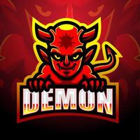 Demon mascot esport logo design vector